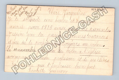Pohlednice Francie Novoroční přání dívka s růžemi 1925 (M43008)