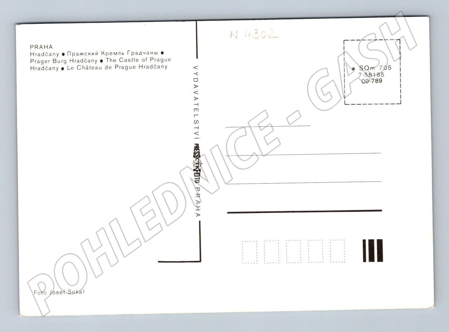 Pohlednice Praha Hradčany a Karlův most zimní (M4302)