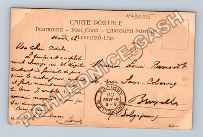 Pohlednice Francie dívka s třešněmi (M43025)