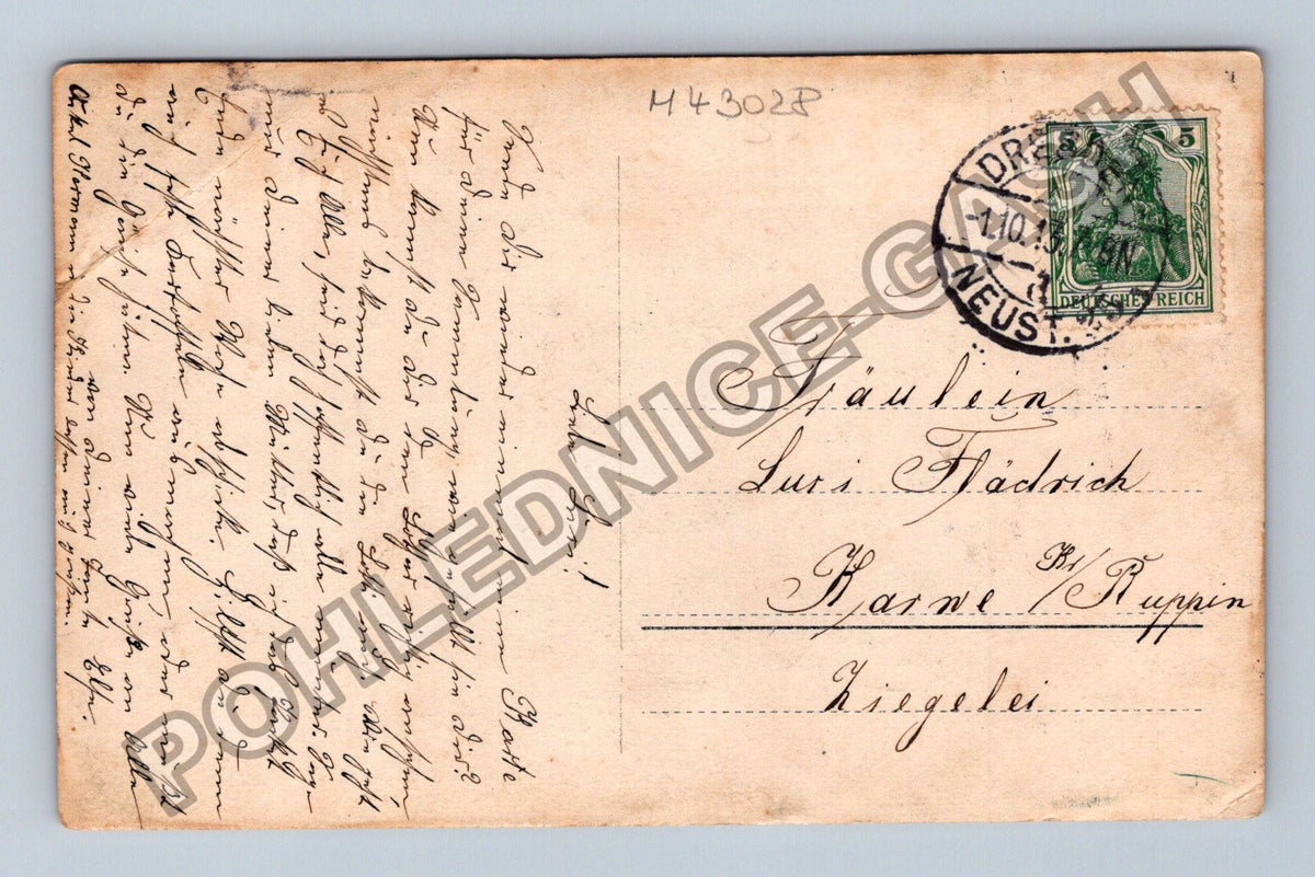 Pohlednice Německo dítě v kostýmu rámeček Neuss 1913 (M43028)