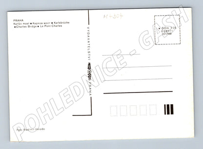 Pohlednice Praha Karlův most v zimě starý motiv (M4304)