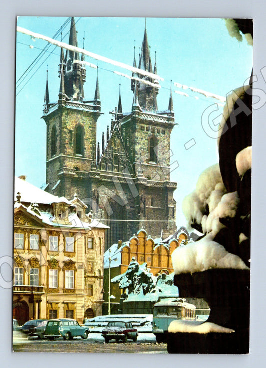 Pohlednice Praha Týnský chrám zimní motiv (M4305)