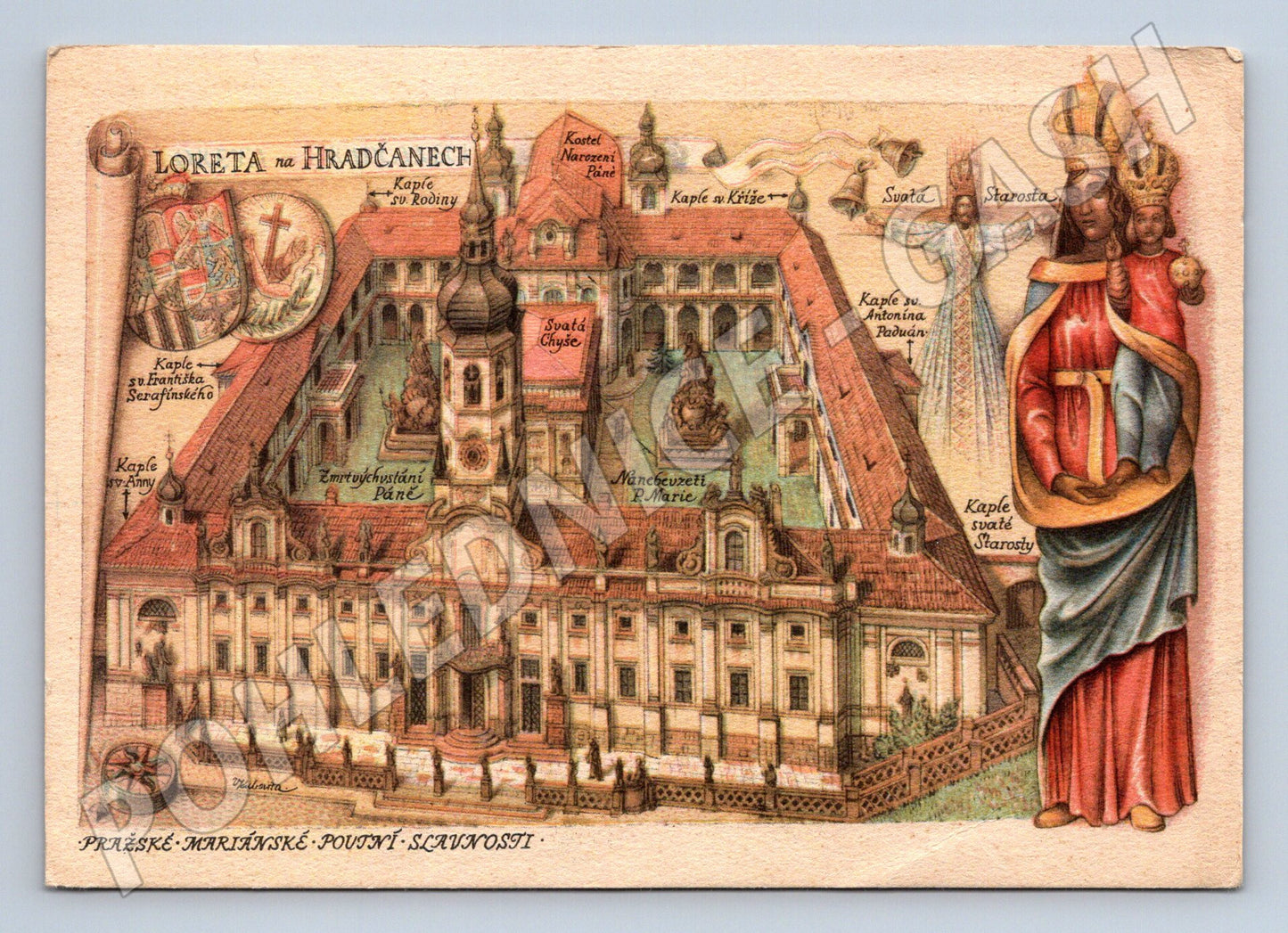 Pohlednice Praha Hradčany Loreta historický motiv (M4306)