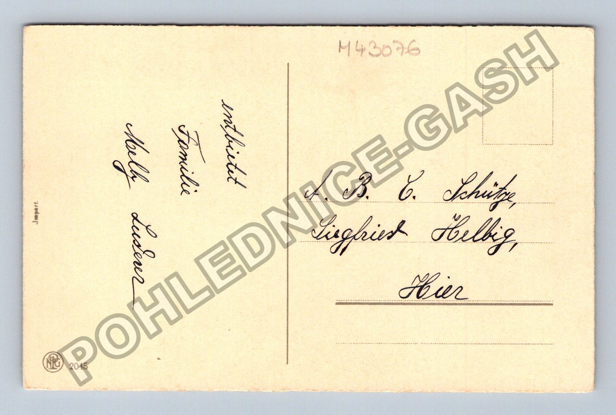 Pohlednice Německo chlapec s kornoutem Herlichen Glückwunsch (M43076)