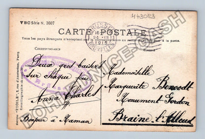 Pohlednice Belgie dívka s květinami 1915 (M43083)