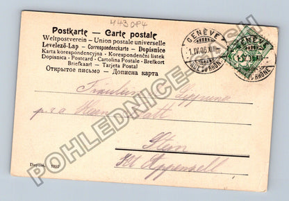 Pohlednice Švýcarsko Ženeva dívka s deštníkem 1906 (M43084)