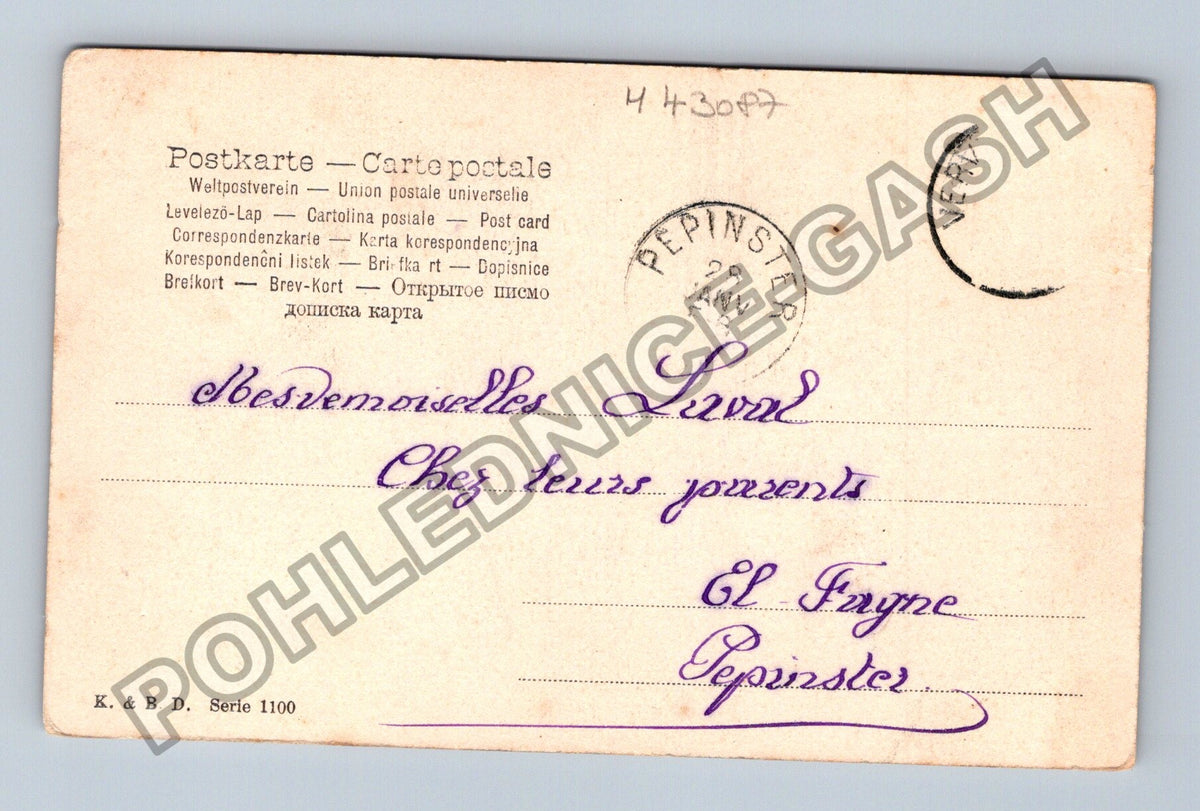 Pohlednice Francie děti s knihou a dopisem (M43087)