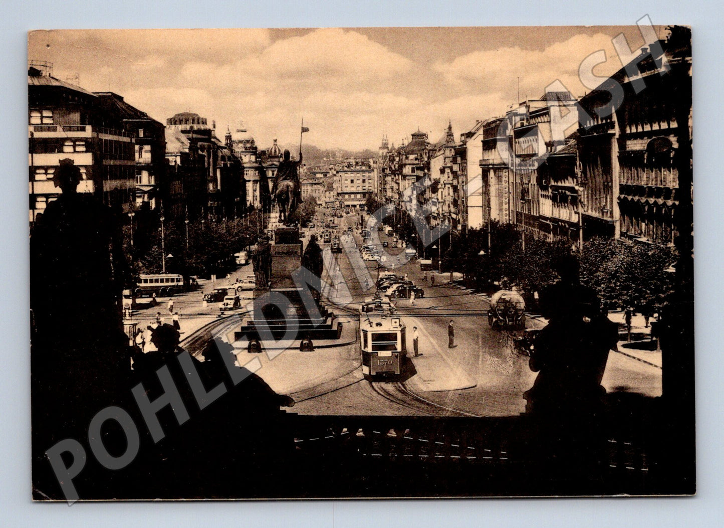 Pohlednice Praha Václavské náměstí tramvaje sv. Václav (M4309)