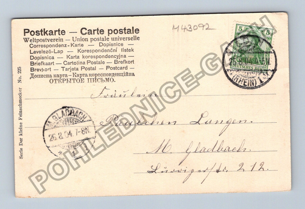 Pohlednice Německo dítě u stolu s pivem 1904 (M43092)