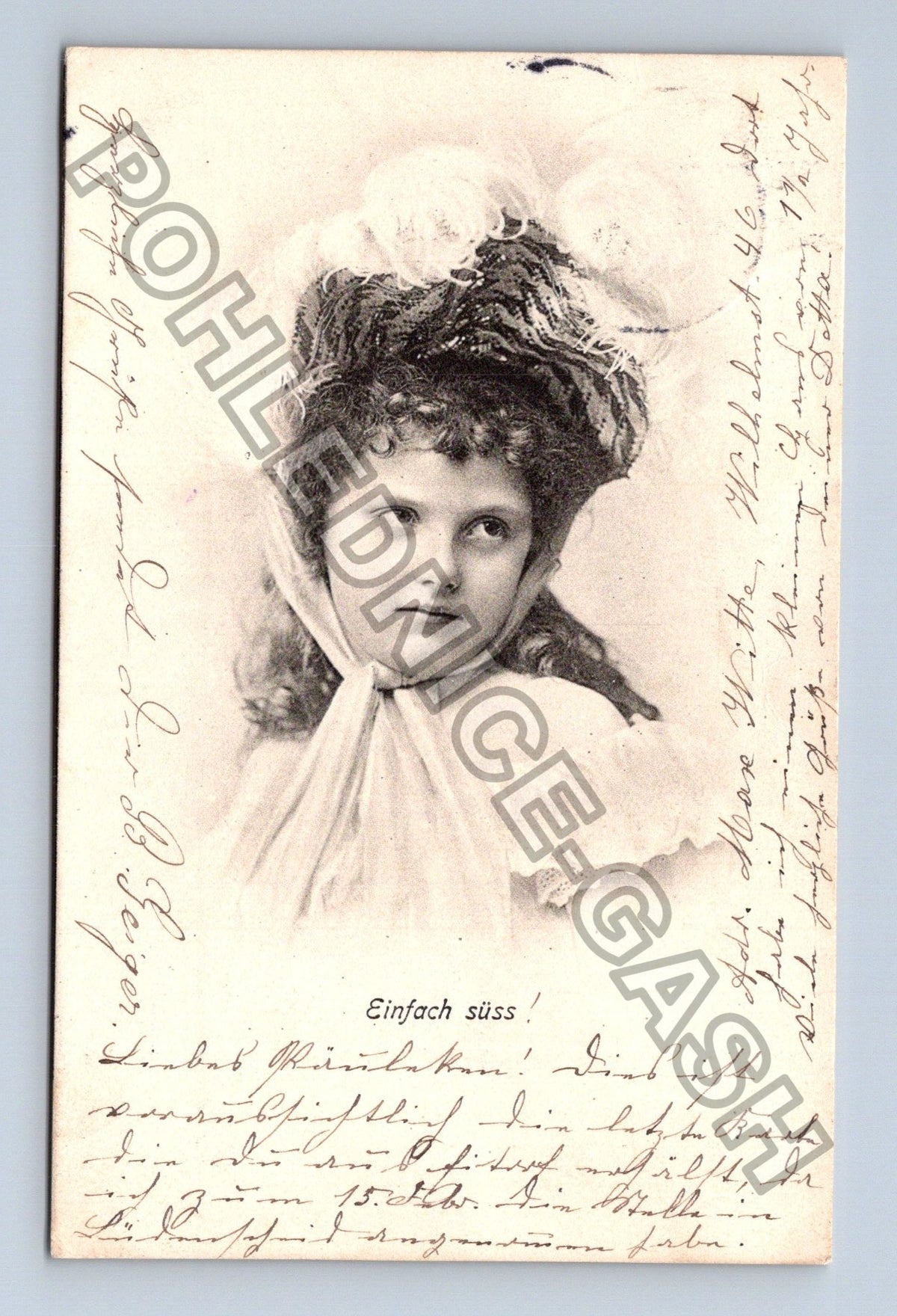 Pohlednice Německo dívka v klobouku portrét 1900 (M43095)