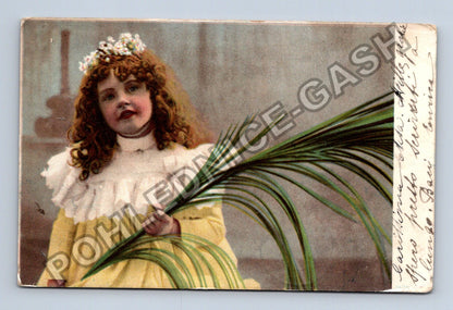 Pohlednice Itálie dívka s palmou Locarno Sonogno 1914 (M43096)