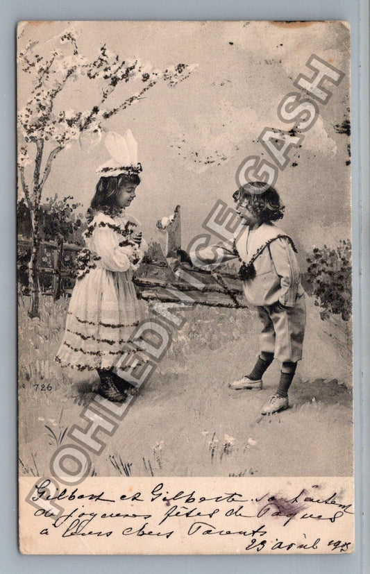 Pohlednice Belgie děti velikonoce 1905 (M43101)