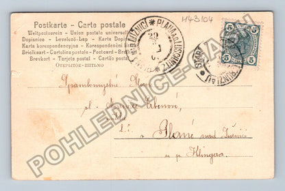 Pohlednice Milenci v kroji s květinami (M43104)