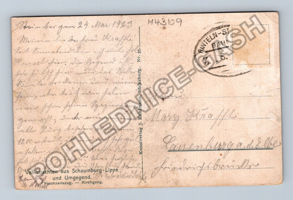 Pohlednice Německo Schaumburg-Lippe kroje 1923 (M43109)