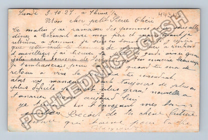 Pohlednice Francie pár s koněm romantický motiv 1927 (M43122)
