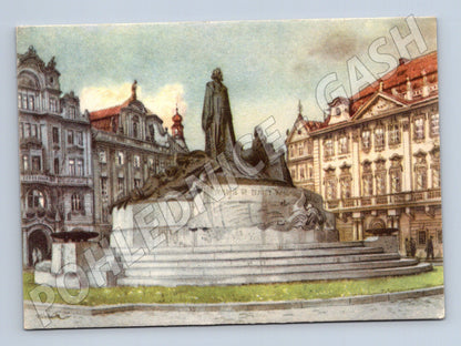 Pohlednice Praha Husův pomník Staroměstské náměstí Kubašta (M4313)