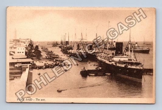 Pohlednice Egypt Port Said přístav lodě (M43141)