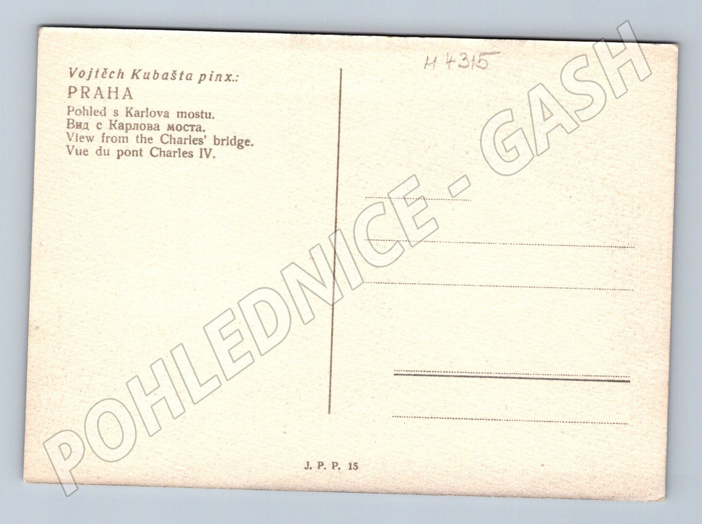 Pohlednice Praha Karlův most Vojtěch Kubašta (M4315)