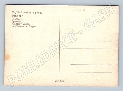 Pohlednice Praha Hradčany malovaný motiv Vojtěch Kubašta (M4316)