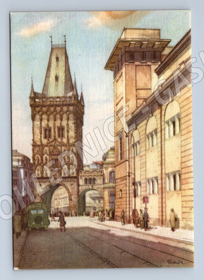 Pohlednice Praha Prašná brána malířská Vojtěch Kubašta (M4318)