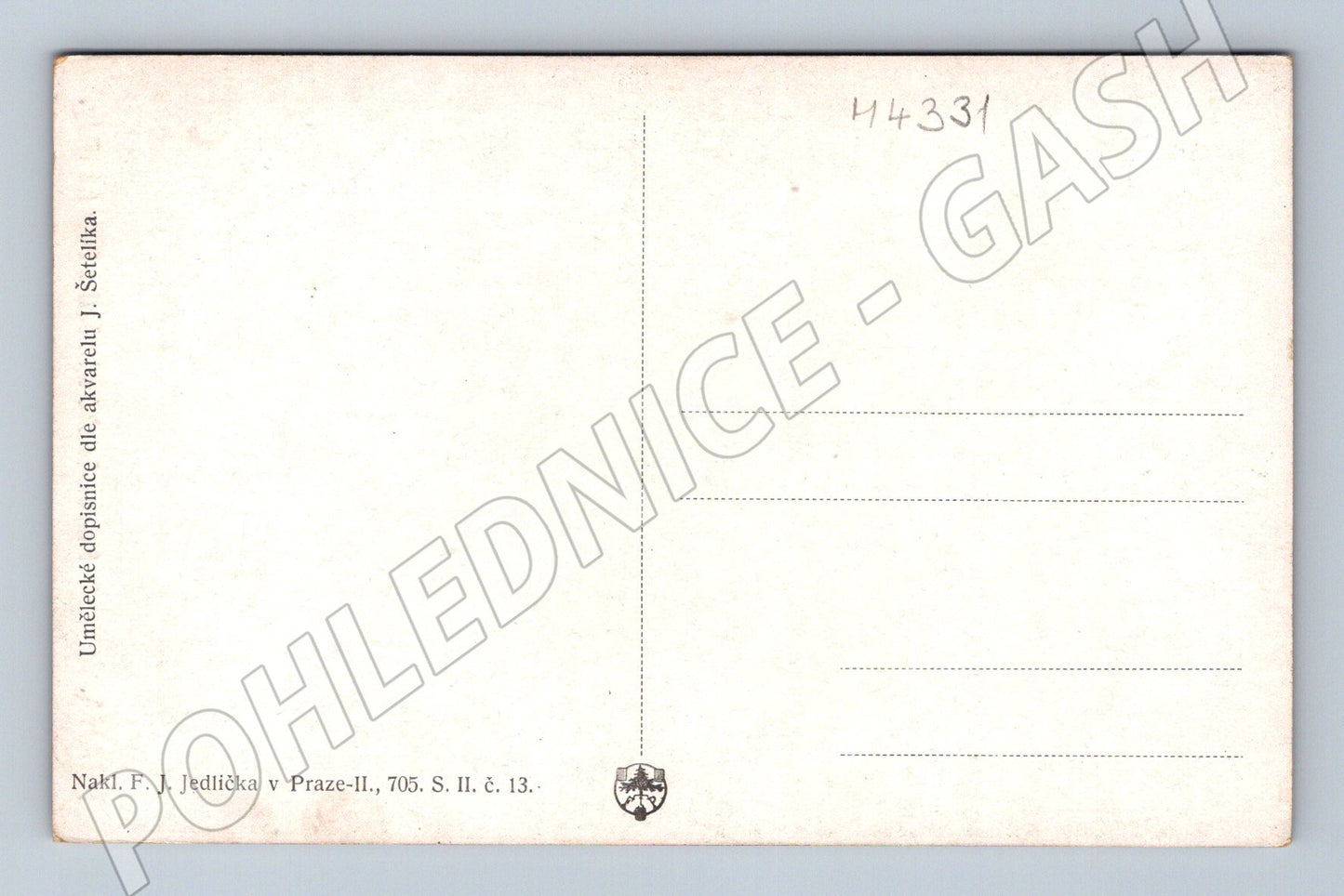 Pohlednice Praha Staroměstské náměstí akvarel Šetelík (M4331)