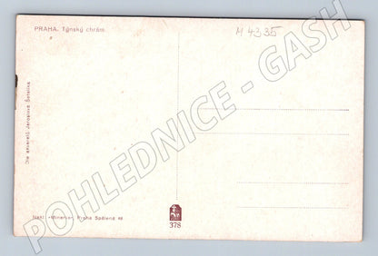 Pohlednice Praha Týnský chrám akvarel Šetelík (M4335)