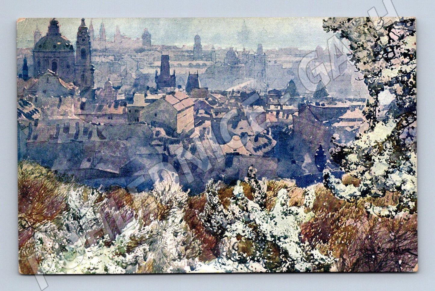 Pohlednice Praha ze Strahovské zahrady starý motiv (M4338)