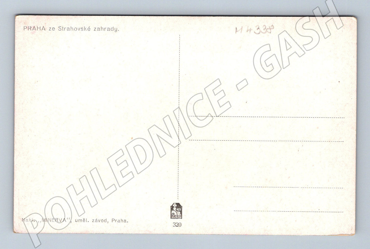 Pohlednice Praha ze Strahovské zahrady starý motiv (M4338)
