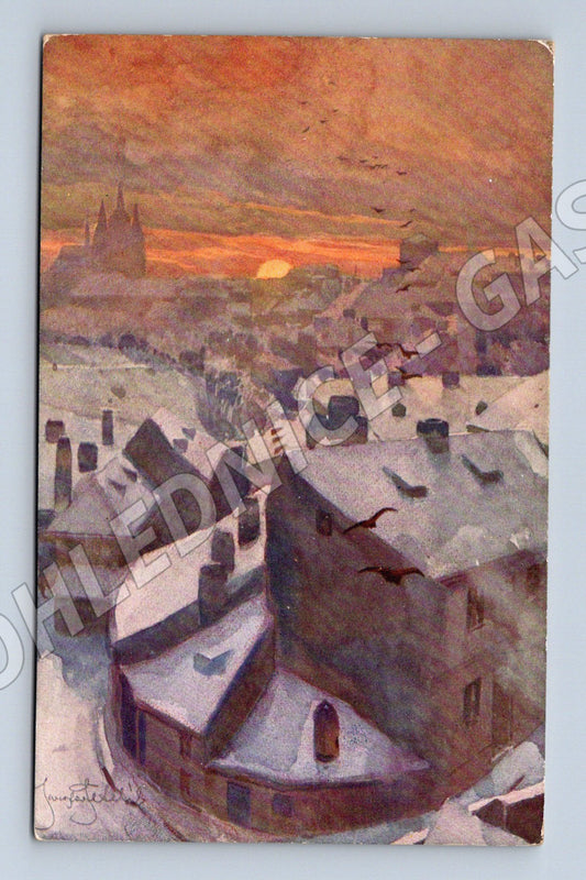 Pohlednice Praha Nový Svět zimní motiv Minerva (M4340)