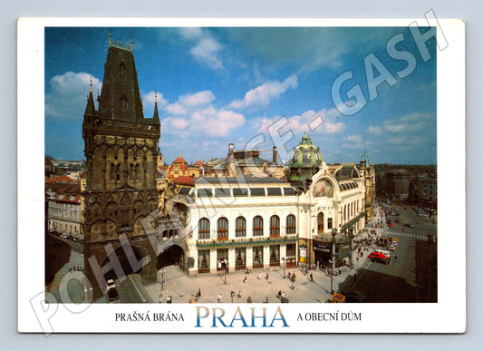Pohlednice Praha Prašná brána a Obecní dům (M4357)