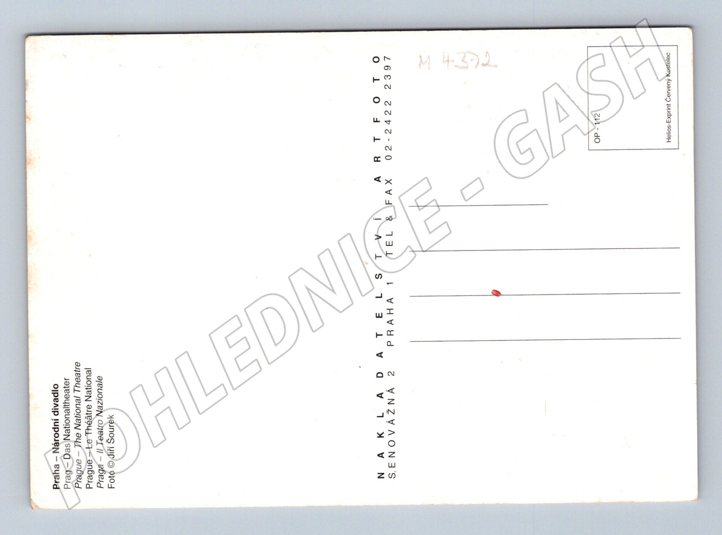Pohlednice Praha Národní divadlo Artfoto (M4372)
