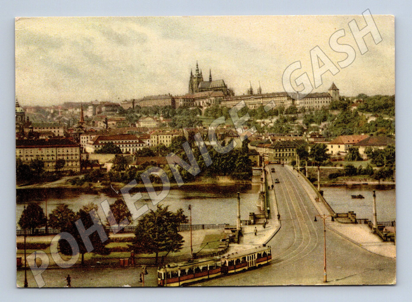 Pohlednice Praha Hradčany a Mánesův most (M4381)