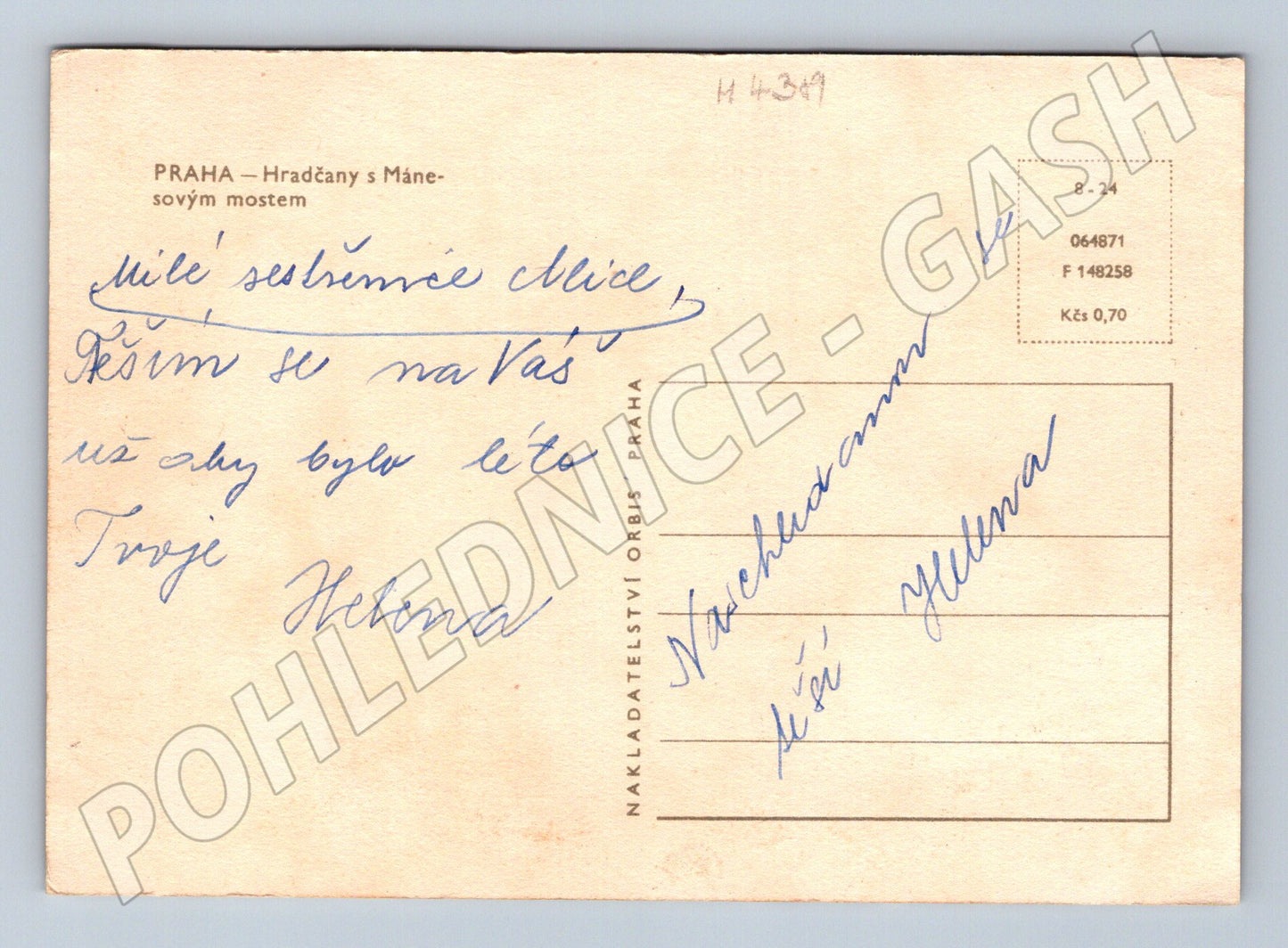 Pohlednice Praha Hradčany a Mánesův most (M4381)