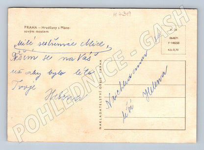 Pohlednice Praha Hradčany a Mánesův most (M4381)