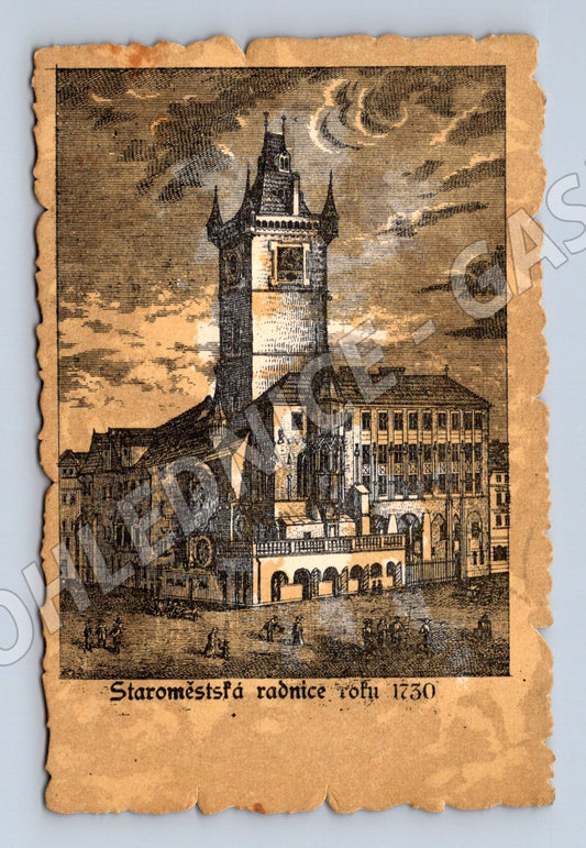 Pohlednice Praha Staroměstská radnice historická (M4388)