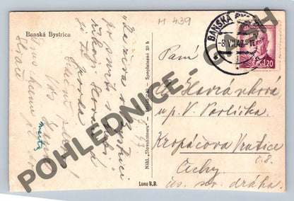 Pohlednice Banská Bystrica letecký pohled 1947 (M439)
