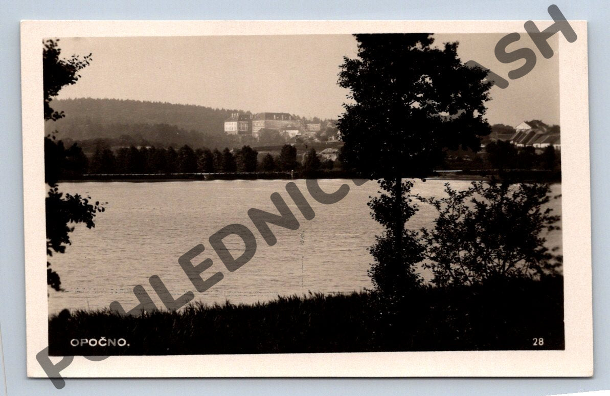 Pohlednice zámek Opočno u rybníka (M440)