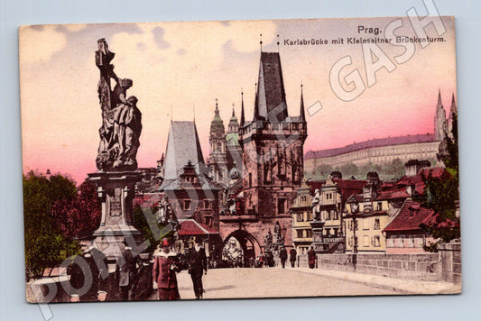 Pohlednice Praha Karlův most Malostranská věž (M4419)