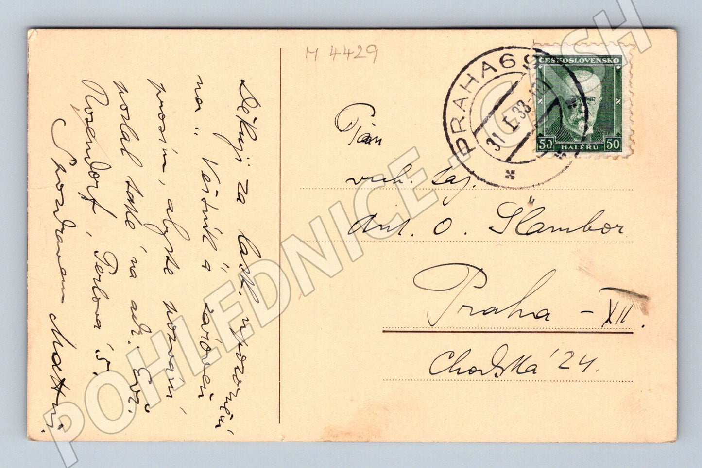 Pohlednice ČSR zahrada ženy dítě Masaryk (M4429)