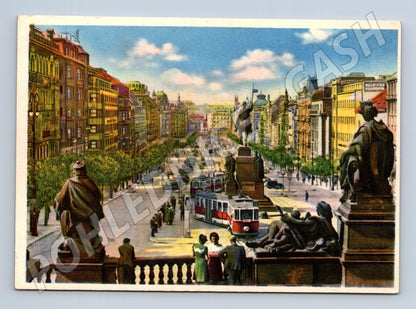 Pohlednice Praha Václavské náměstí tramvaj (M4467)
