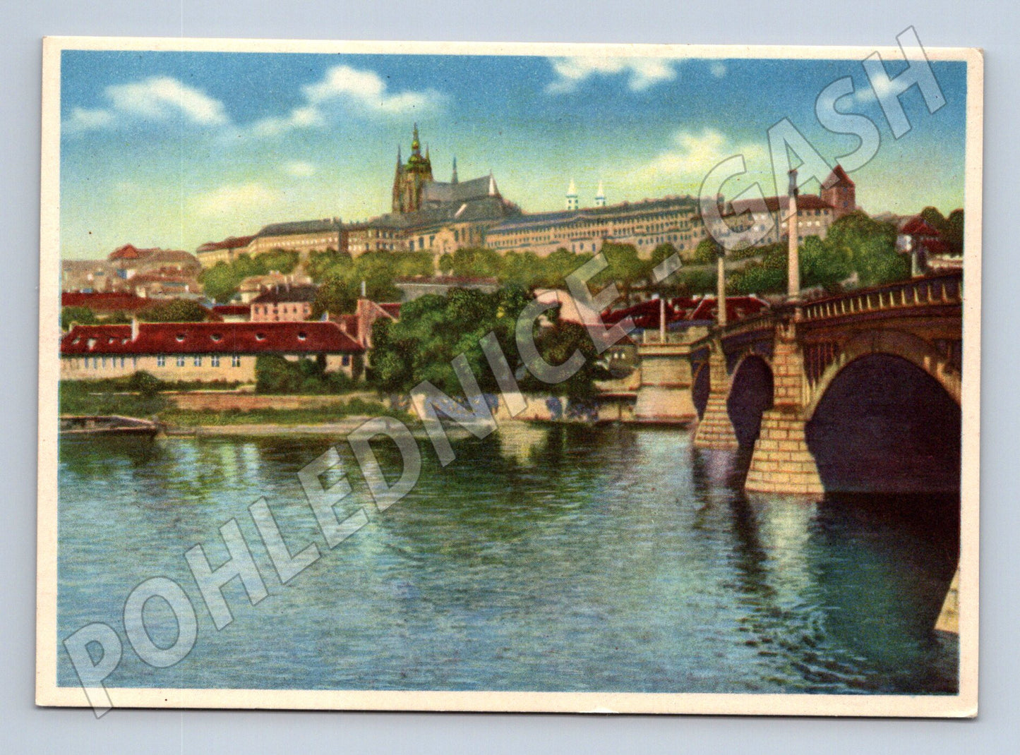 Pohlednice Praha Mánesův most a Hradčany (M4469)