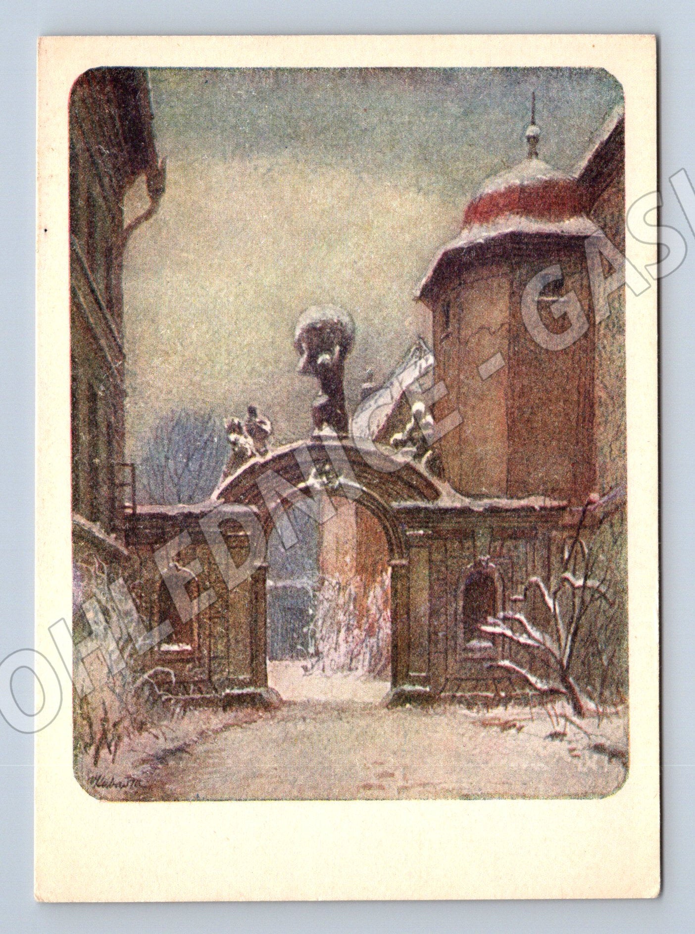 Pohlednice Praha Vrtbovská zahrada zima Kubašta (M4473)