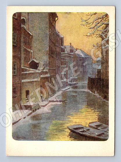 Pohlednice Praha Čertovka v zimě Kubašta (M4474)