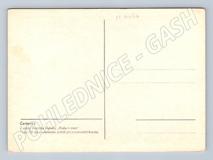 Pohlednice Praha Čertovka v zimě Kubašta (M4474)