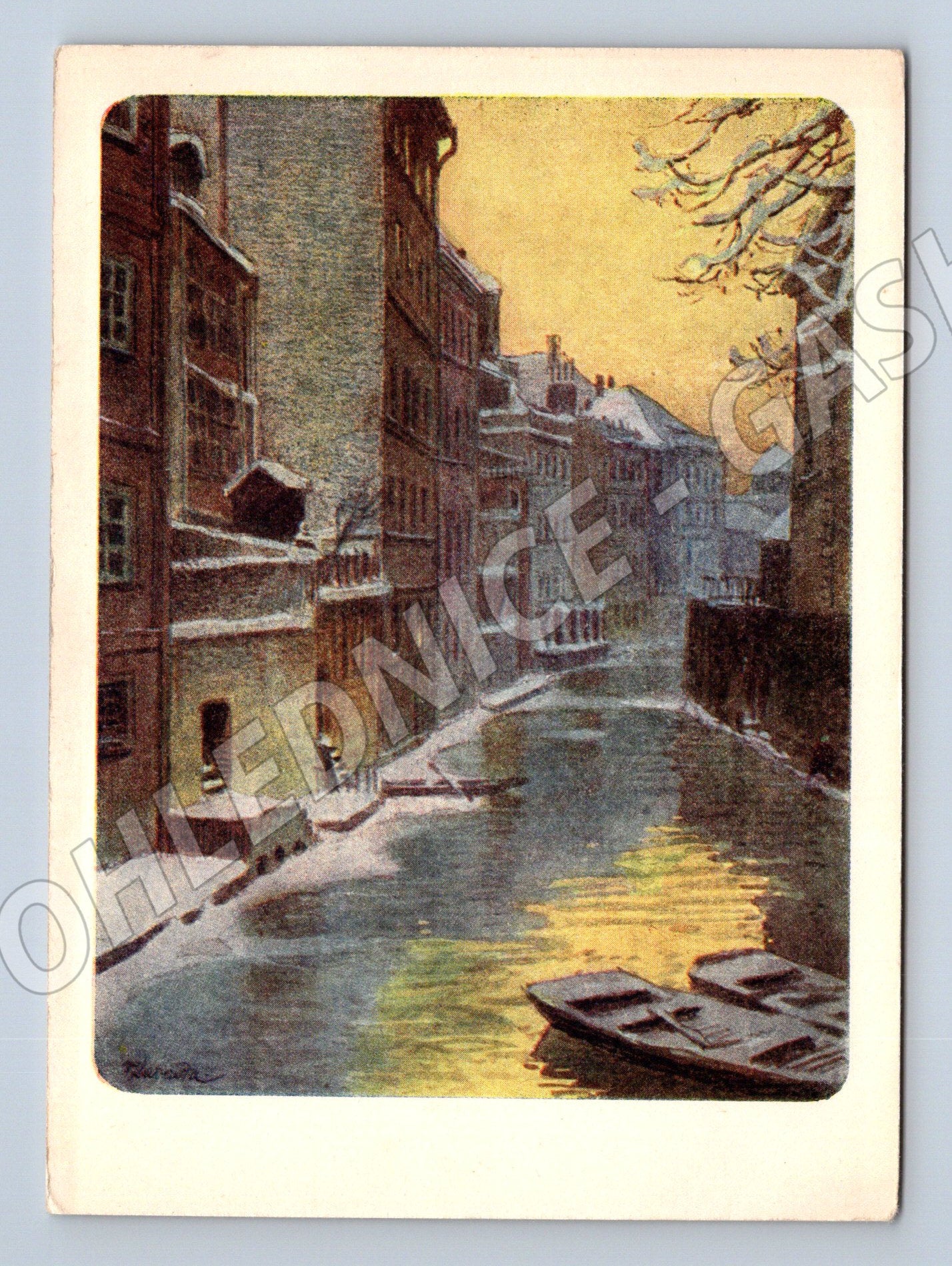 Pohlednice Praha Čertovka v zimě Kubašta (M4477)