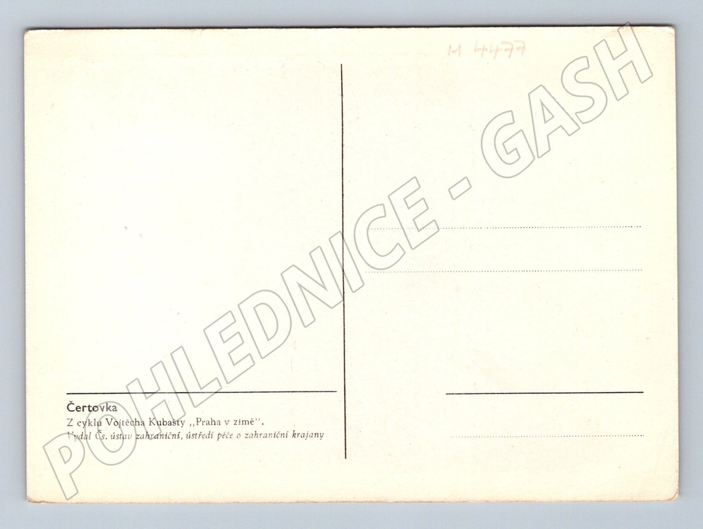 Pohlednice Praha Čertovka v zimě Kubašta (M4477)
