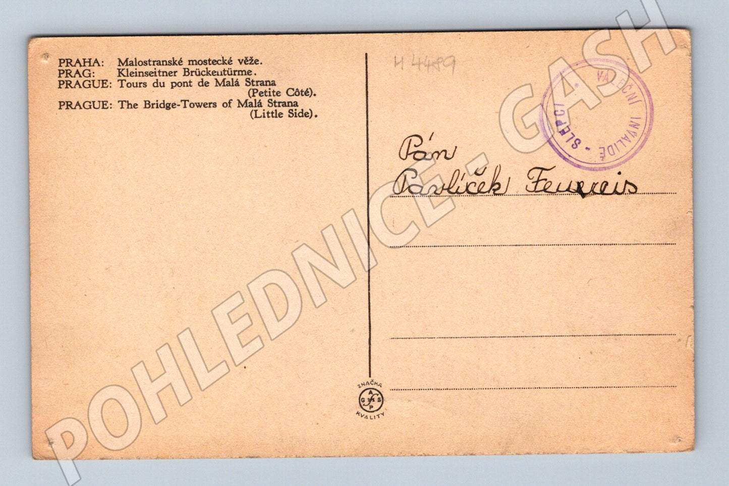 Pohlednice Praha Malostranské věže historická (M4489)