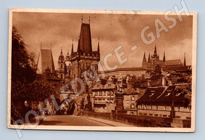 Pohlednice Praha Karlův most a Hrad protektorát (M4496)