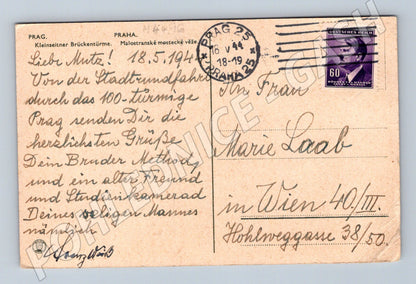 Pohlednice Praha Karlův most a Hrad protektorát (M4496)