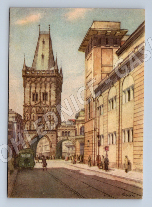Pohlednice Praha Prašná brána Vojtěch Kubašta (M4500)